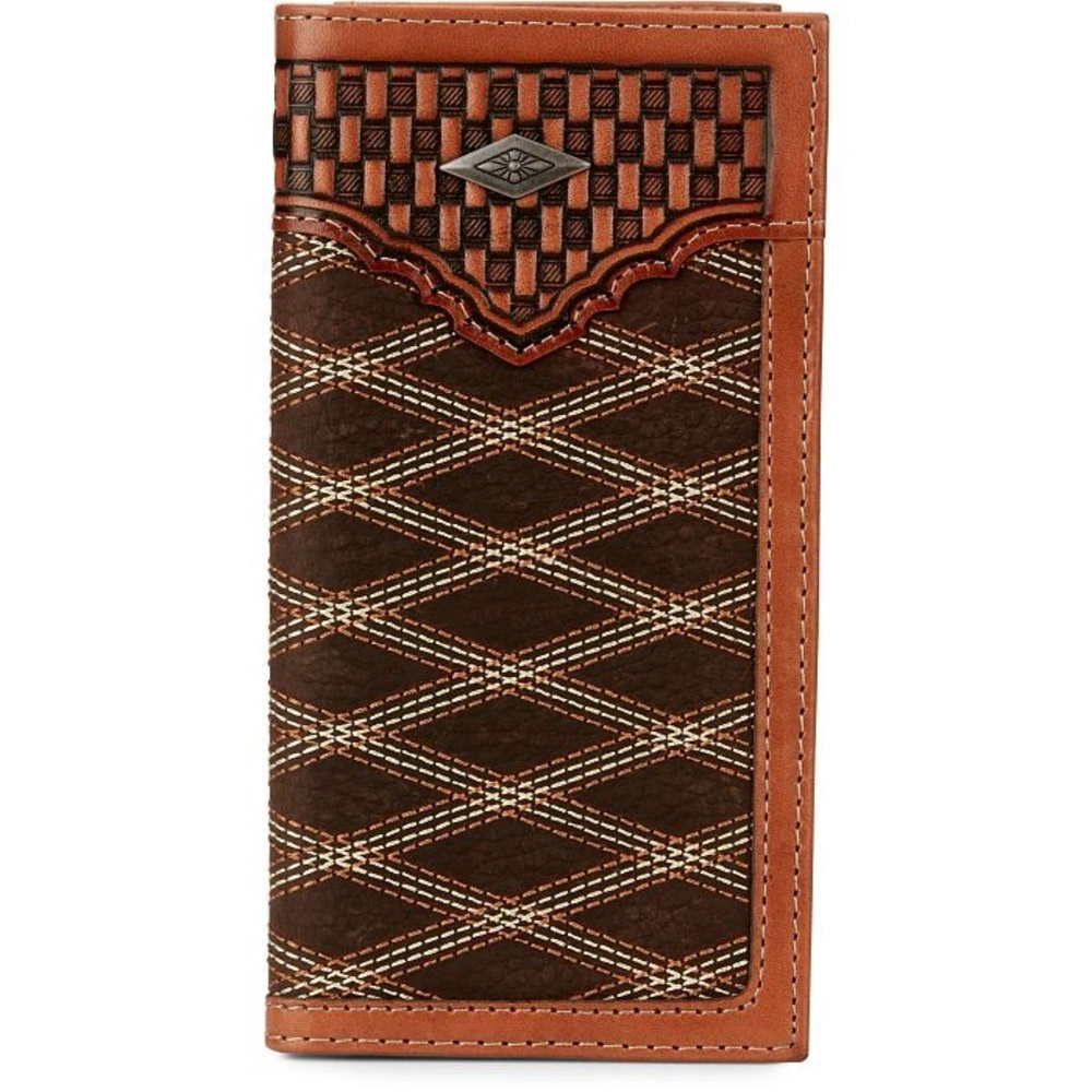 Justin Boots Brown Argyle Leather Wallet